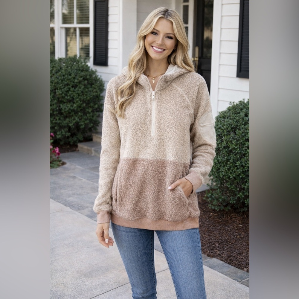 Outdoor Voices Women Megafleece Zip Oatmeal Size Small